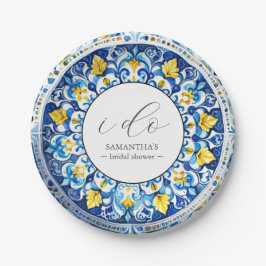 Plato De Papel Placas personalizadas de papel de ducha de novia e