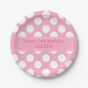 Plato De Papel Placas personalizadas de papel de punto de polka r