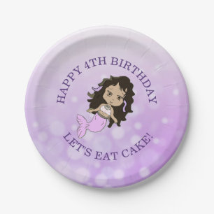 Plato De Papel Placas personalizadas de pastel de cumpleaños para