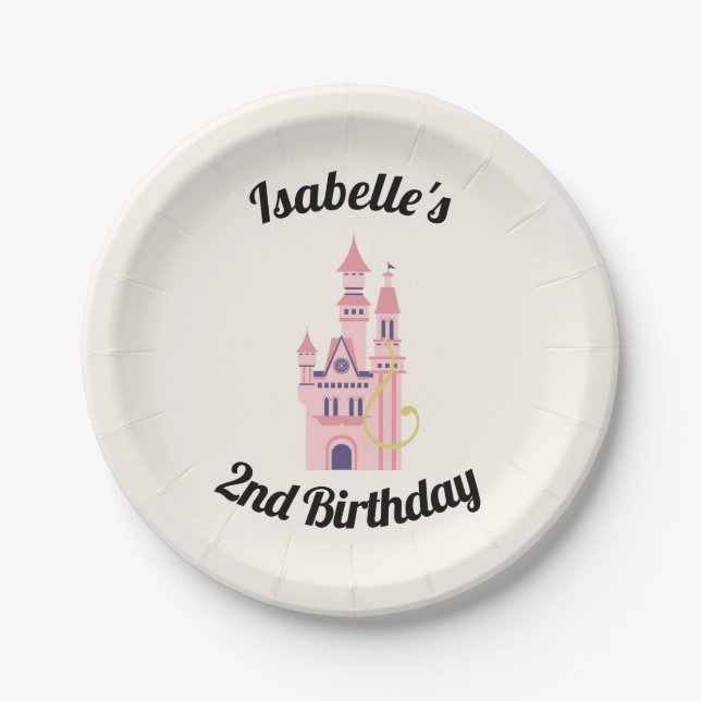 Plato De Papel Placas personalizadas de Rapunzel Fiesta (Anverso)