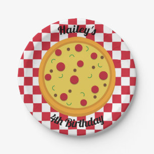 Plato De Papel Placas personalizadas Fiesta Pizza