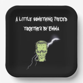 Plato De Papel Placas personalizadas, Frankenstein Halloween
