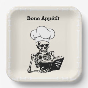 Plato De Papel Placas personalizadas, jefe de esqueleto de Appéti