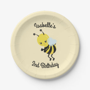 Plato De Papel Placas personalizadas para Fiestas de abejas
