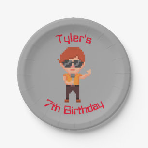 Plato De Papel Placas personalizadas para Fiestas de videojuegos