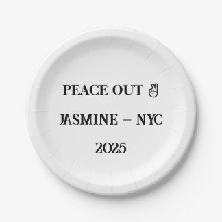 Plato De Papel Placas Personalizados de Peace Out - Decoración Fi