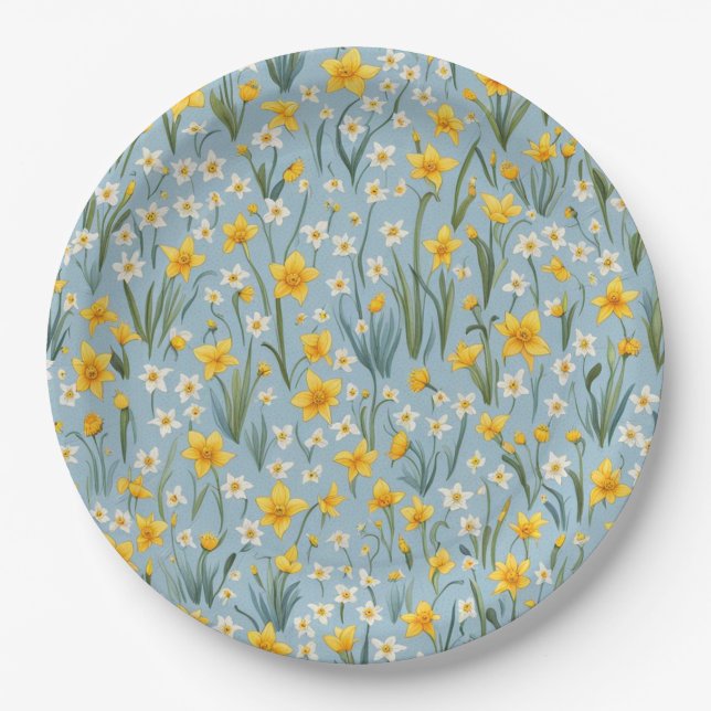 Plato De Papel Placas picnicas - Daffodils (Anverso)