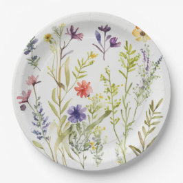 Plato De Papel Placas picnicas - Flores silvestres de Bonito