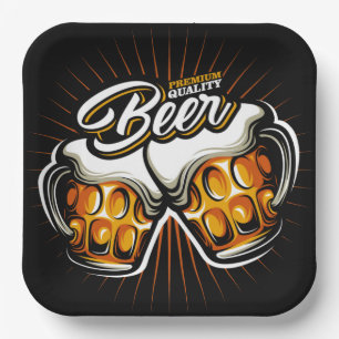 Plato De Papel Placas premium de papel de cerveza
