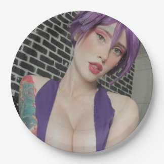 Plato De Papel Placas púrpuras