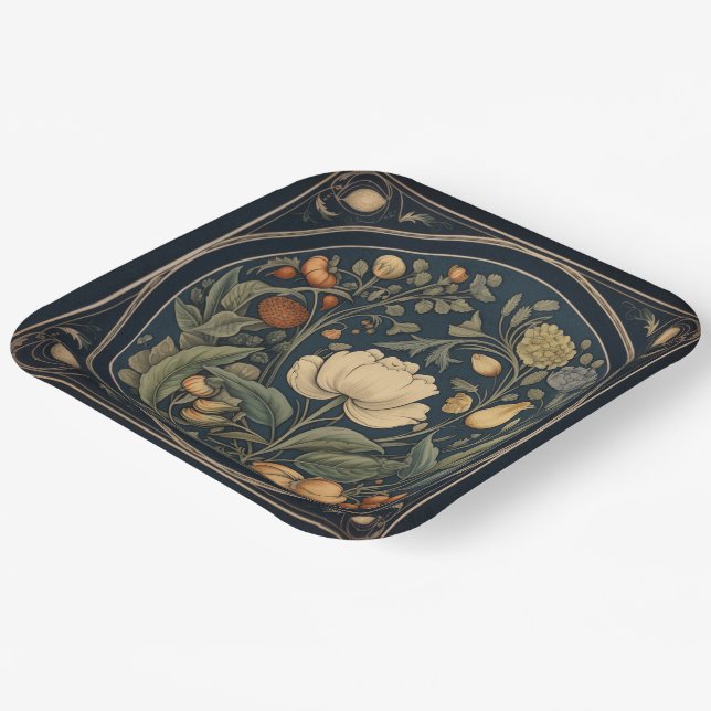 Plato De Papel Placas Retro Botánica de Samhain / Halloween Party (Angular)