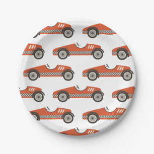 Plato De Papel Placas rojas de papel de cumpleaños para coches de