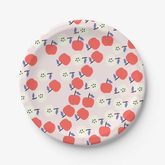 Plato De Papel Placas rojas de papel de manzana (Anverso)