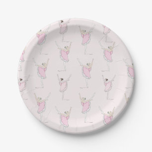 Plato De Papel Placas rosas de papel rosa Ballerina