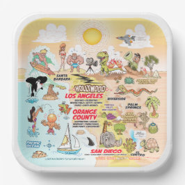 Plato De Papel Placas soleadas de papel de SoCal