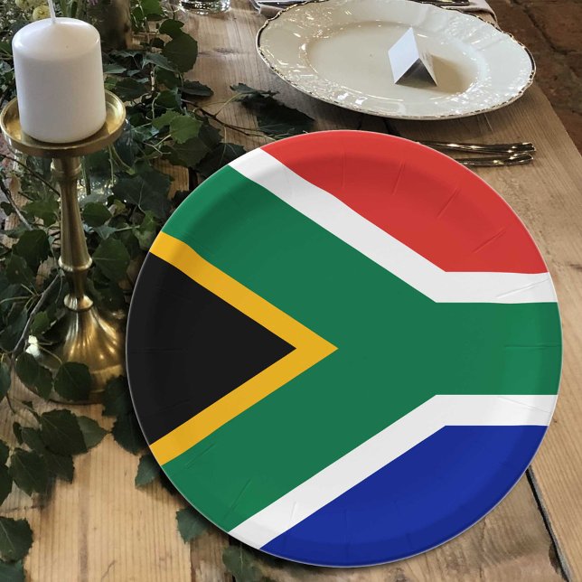 Plato De Papel Placas sudafricanas de la bandera, fiesta, deporte (Subido por el creador)