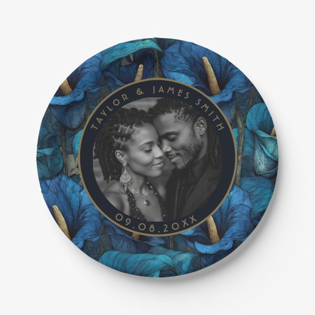 Plato De Papel Placas Únicas De Calle Lilies Para Pieza De Boda S (Anverso)