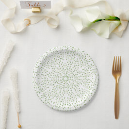 Plato De Papel Placas verdes de papel de Mandala