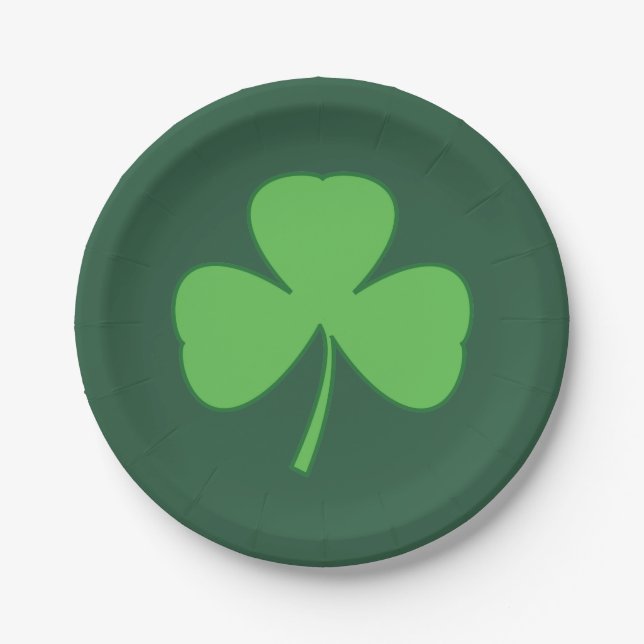 Plato De Papel Placas verdes de papel de Shamrock (Anverso)