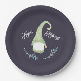 Plato De Papel Placas verdes de papel de vacaciones de Gnome esca