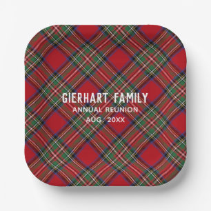Plato De Papel Plage Family Reunion Red Green Stewart Tartan