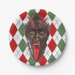 Plato De Papel plaid navidades krampus
