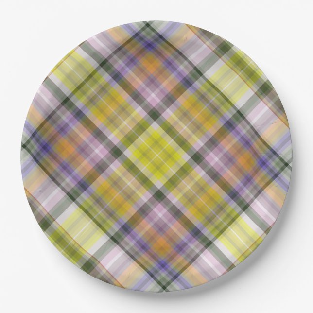 Plato De Papel Plaid - Patel (anglado) (Anverso)