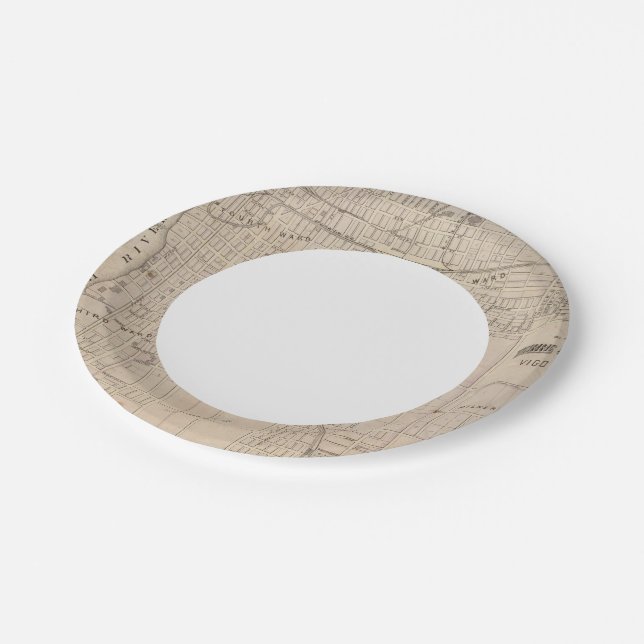 Plato De Papel Plan de Terre Haute, Vigo Co (Angular)