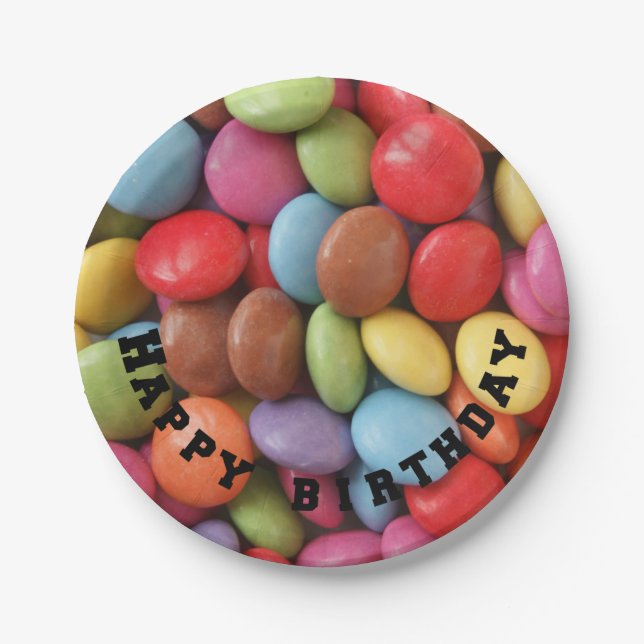 Plato De Papel planchas de papel de caramelo de arco iris (Anverso)