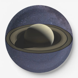 Plato De Papel Planet Saturn