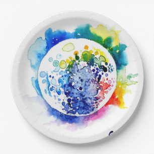 Plato De Papel Planeta colorido
