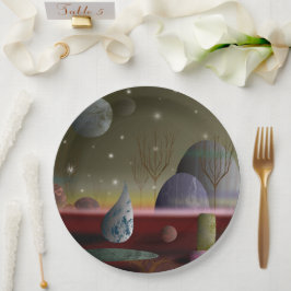 Plato De Papel Planeta De Las Placas De Papel De Las Formas 9"