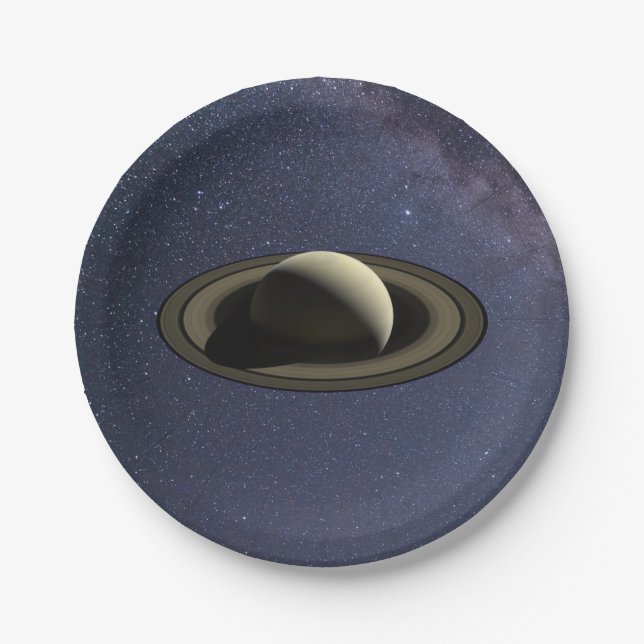 Plato De Papel Planeta Saturno (Anverso)