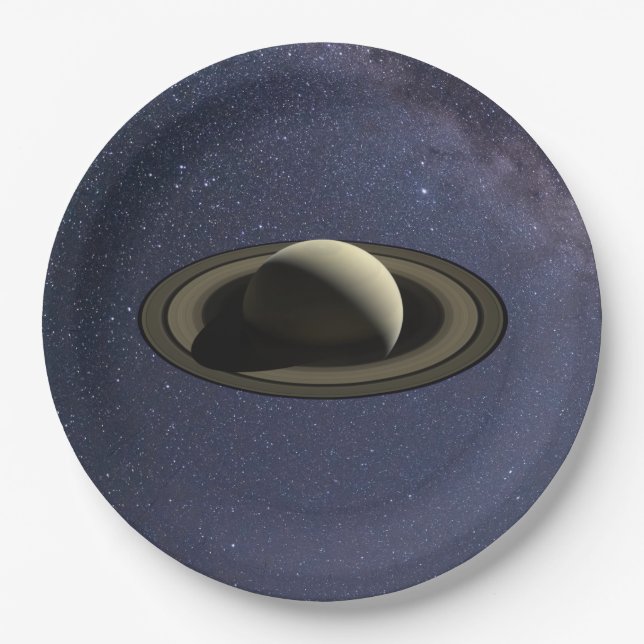 Plato De Papel Planeta Saturno (Anverso)