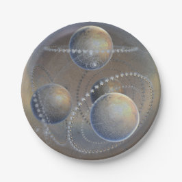 Plato De Papel Planetas de marfil