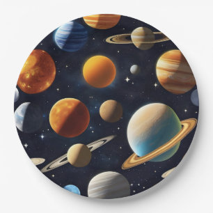 Plato De Papel Planetas del Espacio Exterior 2