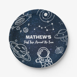Plato De Papel Planetas del espacio exterior Astronauta Primer ni