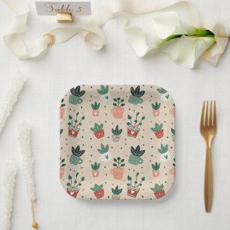 Plato De Papel Plant Lover Paper Plates – Botanical Party Decor f