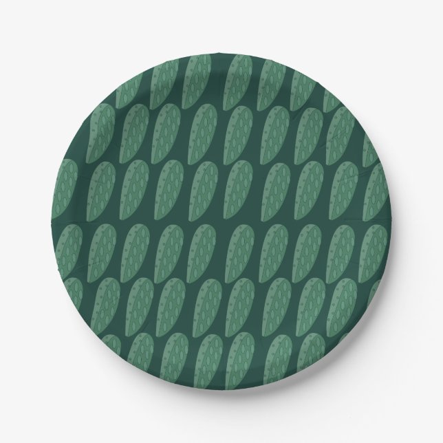 Plato De Papel Planta de Cactus Verde (Anverso)