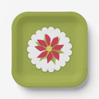 Plato De Papel Planta de Navidades de Poinsettias