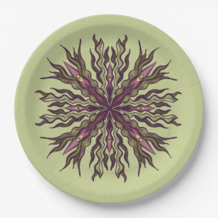 Plato De Papel Planta de Ojo Psicodélico - Mandala Botánico Surre