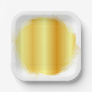 Plato De Papel Planta glamurosa elegante de moda dorada