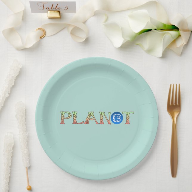 Plato De Papel Planta para nuestro planeta (Boda)