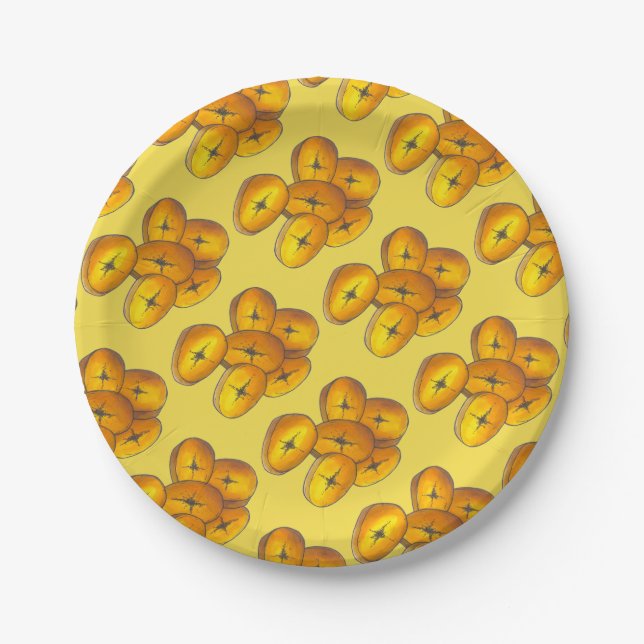 Plato De Papel Plantaciones fritas cocinando plátanos comida cari