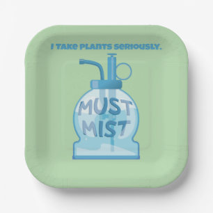Plato De Papel Plantar mister plantas en macetas rociando