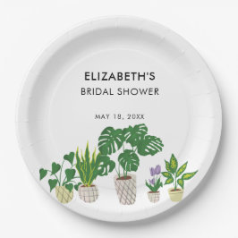 Plato De Papel Plantas en Macetas Desayuno Nupcial Vegetación Per