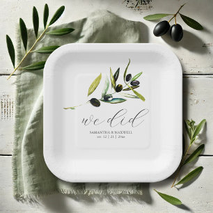 Plato De Papel Plantas mínimas de papel de oliva de vegetación bo