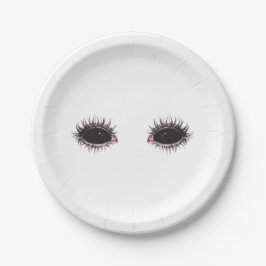 Plato De Papel Plantas ojos de Halloween