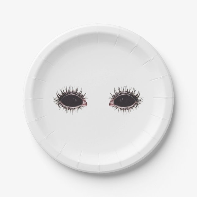 Plato De Papel Plantas ojos de Halloween (Anverso)