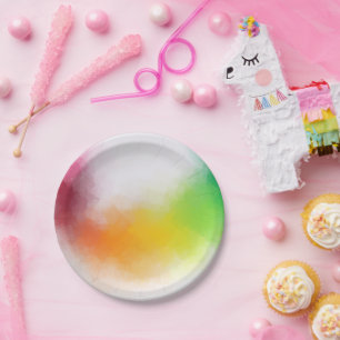 Plato De Papel Plantilla de Art Blank de color de color moderno p